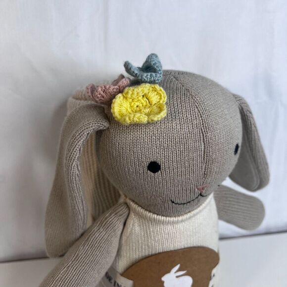 Buddy Set NWT Knitted Stuffed Bunny Rabbit w/ Blanket Made in India Nursery Baby - Picture 3 of 10